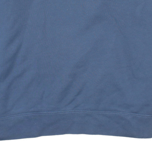 Nike Women Blue Cotton Logo Pullover Sweatshirt Size L