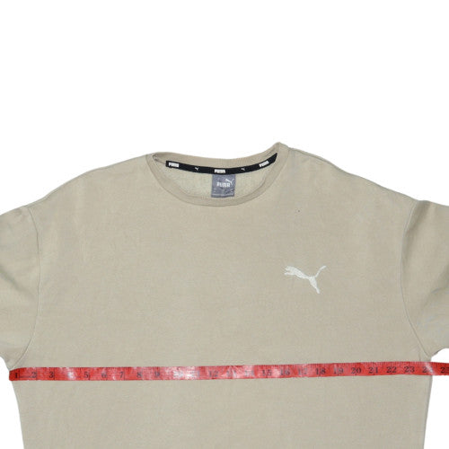 Puma Men Beige Fleece Pullover Sweatshirt M Regular Fit