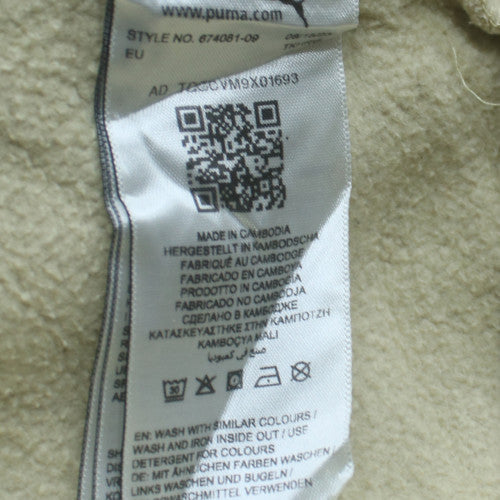 Puma Men Beige Fleece Pullover Sweatshirt M Regular Fit