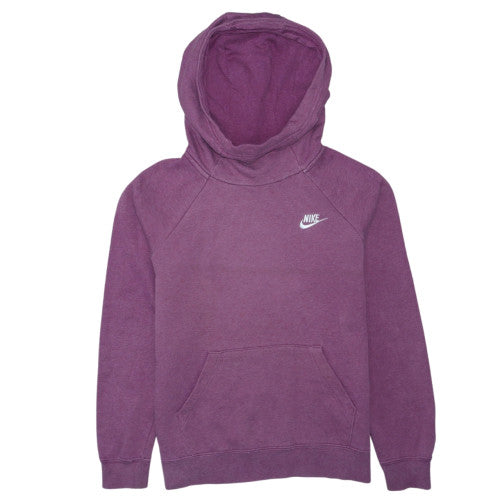 Nike Women Purple Pullover Hoodie Small Cotton Blend Logo Hooded Sweatshirt