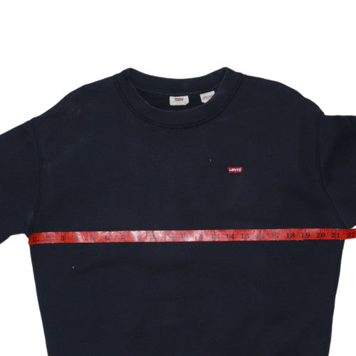 Levi's Men's Blue Small Logo Crew Neck Pullover Sweatshirt S