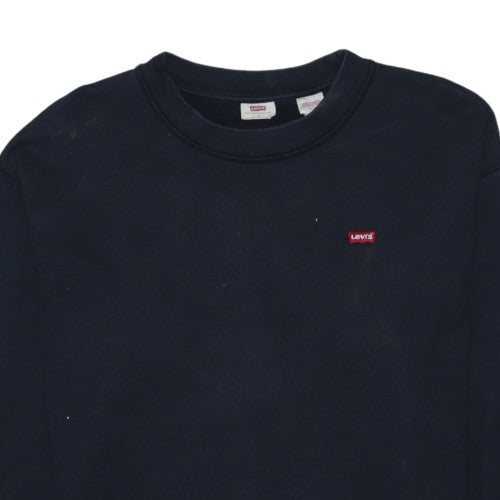 Levi's Men's Blue Small Logo Crew Neck Pullover Sweatshirt S