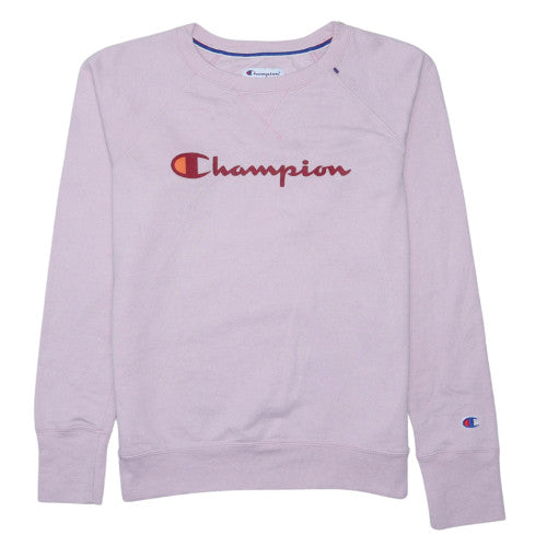 Champion Womens Pink Crew Neck Logo Sweatshirt Size M