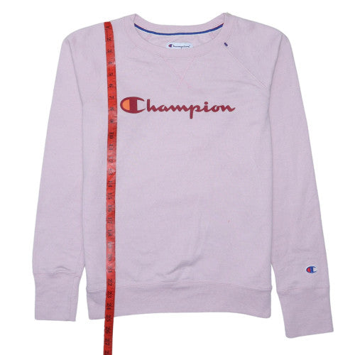 Champion Womens Pink Crew Neck Logo Sweatshirt Size M