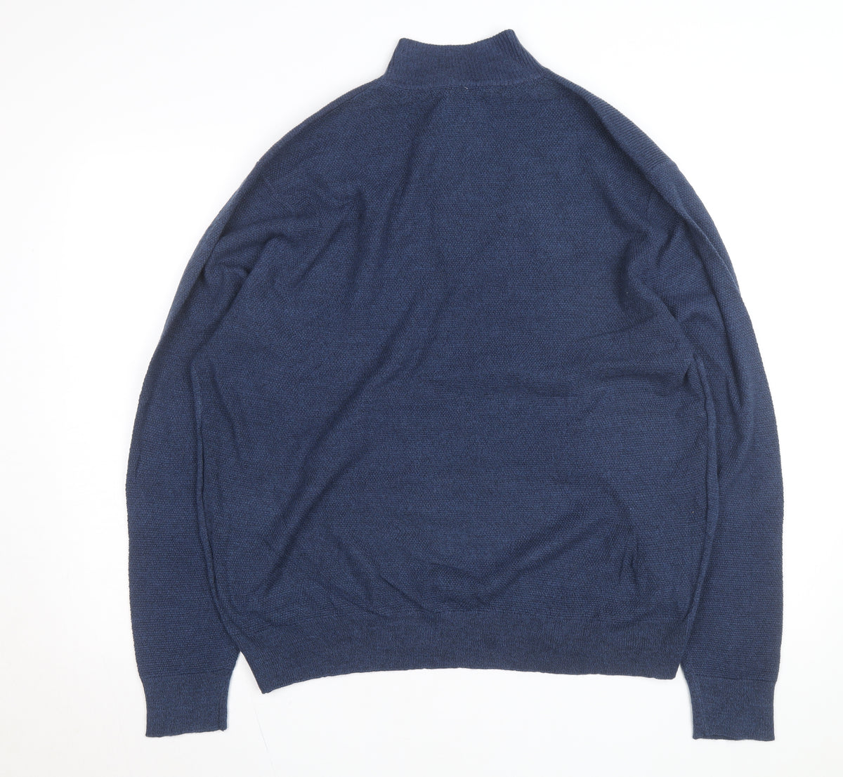 Dockers Men's Blue XL Half Zip High Neck Knitted Jumper