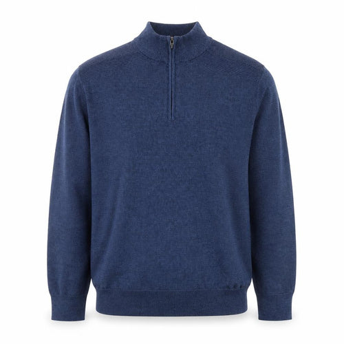 Dockers Men's Blue XL Half Zip High Neck Knitted Jumper