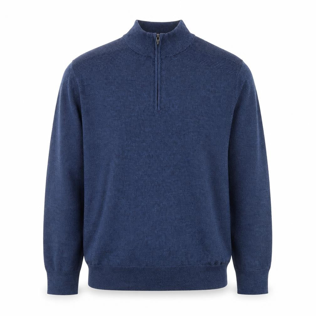 Dockers Men's Blue XL Half Zip High Neck Knitted Jumper