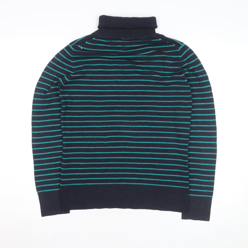 French Connection Women’s Blue Striped Roll Neck Knit Top L