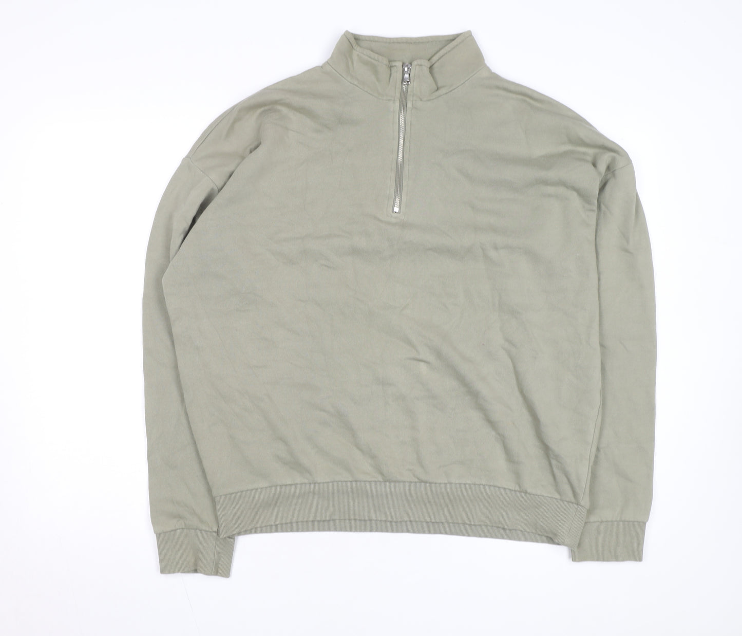 New Look Womens Green L 1/4 Zip Fleece Basic Activewear Jacket