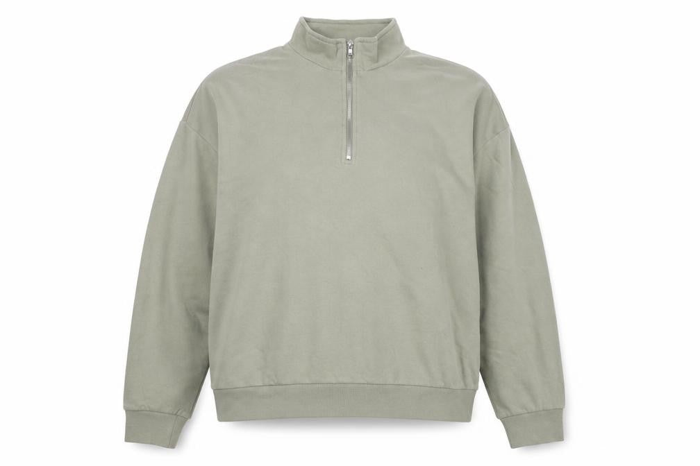 Front view of New Look women’s green l 1/4 zip fleece basic activewear jacket