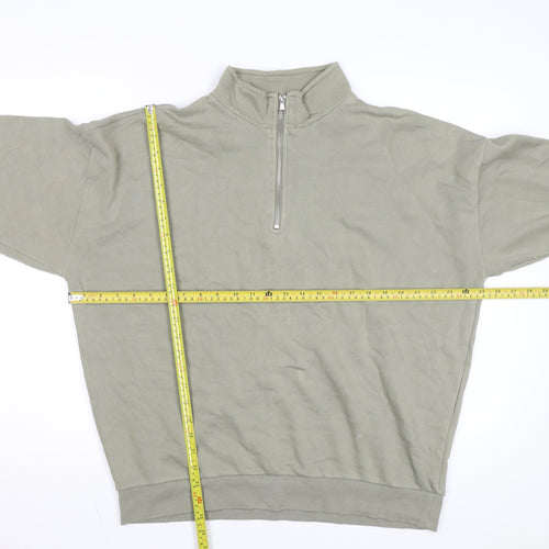 New Look Womens Green L 1/4 Zip Fleece Basic Activewear Jacket