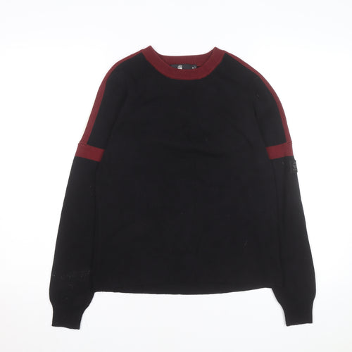 G-Star RAW Women's Black Crew Neck Cotton Jumper Size M