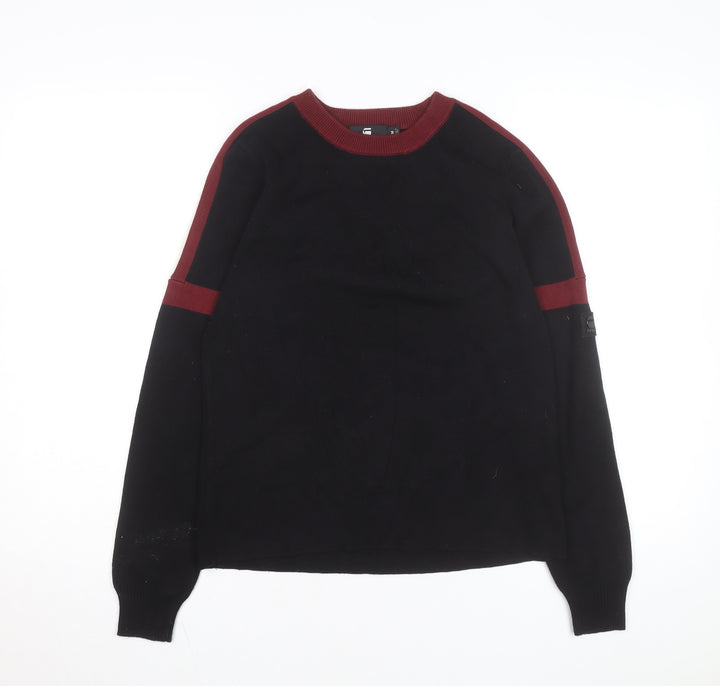 G-Star RAW Women's Black Crew Neck Cotton Jumper Size M