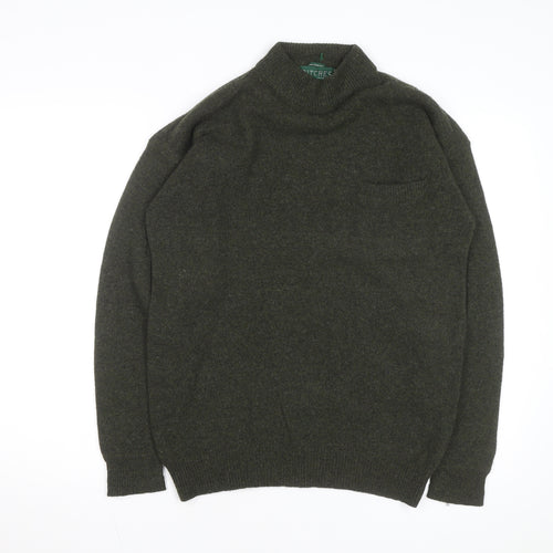 Britches Men’s Green Wool Mock Neck Pullover Jumper Size L