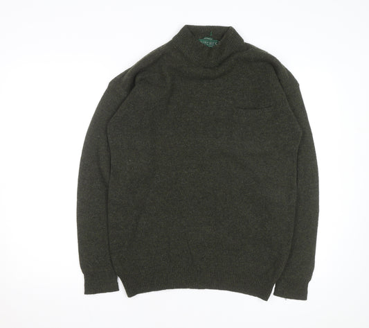 Britches Men’s Green Wool Mock Neck Pullover Jumper Size L