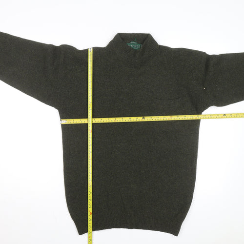 Britches Men’s Green Wool Mock Neck Pullover Jumper Size L