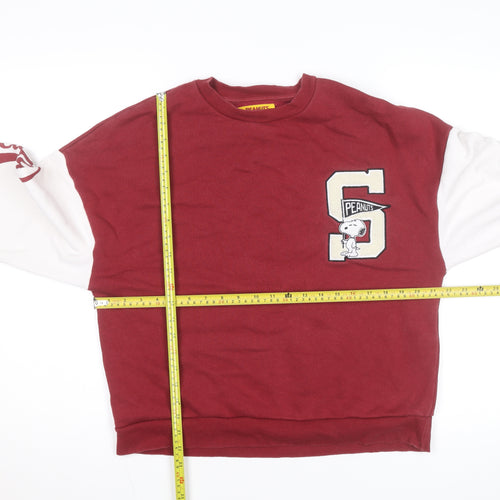 Pull & Bear Womens Red Peanuts Snoopy Sweatshirt Size Small