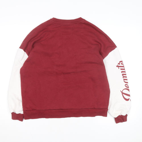 Pull & Bear Womens Red Peanuts Snoopy Sweatshirt Size Small