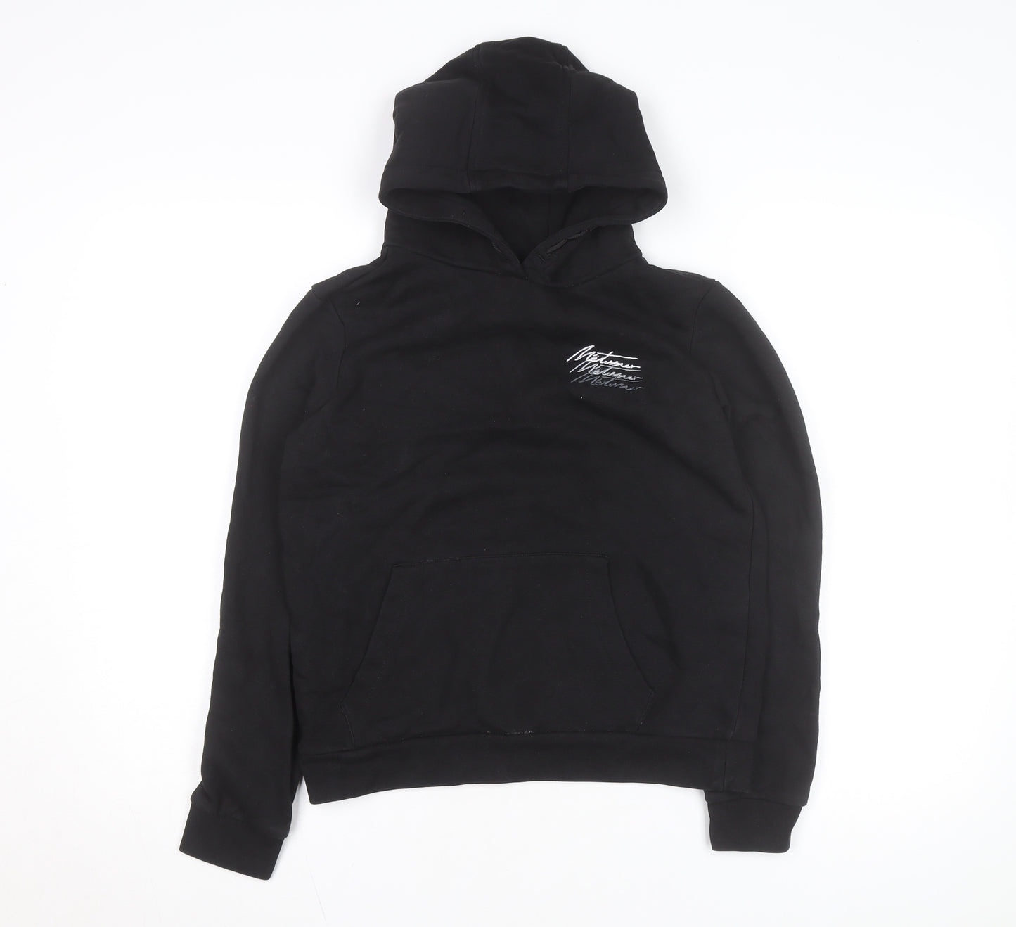 Métissier Paris Men's Black Pullover Hoodie Size L Fleece Logo Sweatshirt