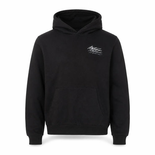 Métissier Paris Men's Black Pullover Hoodie Size L Fleece Logo Sweatshirt