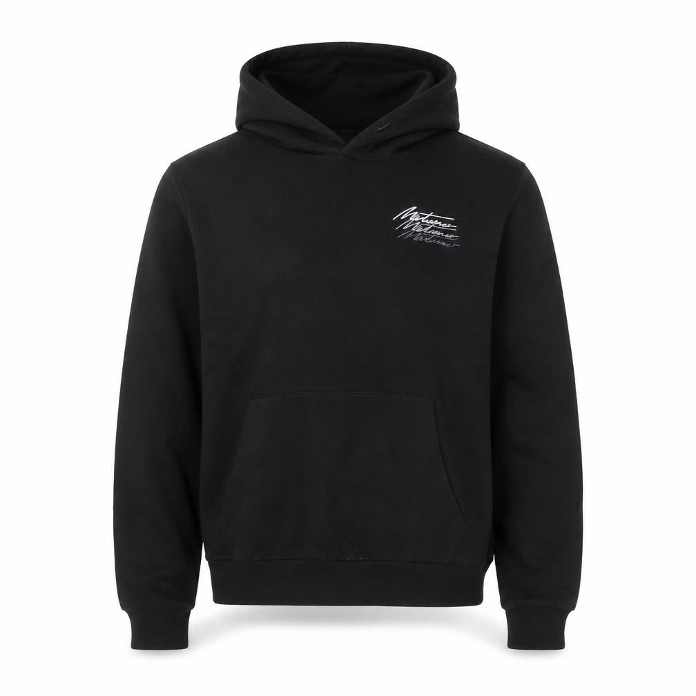 Métissier Paris Men's Black Pullover Hoodie Size L Fleece Logo Sweatshirt