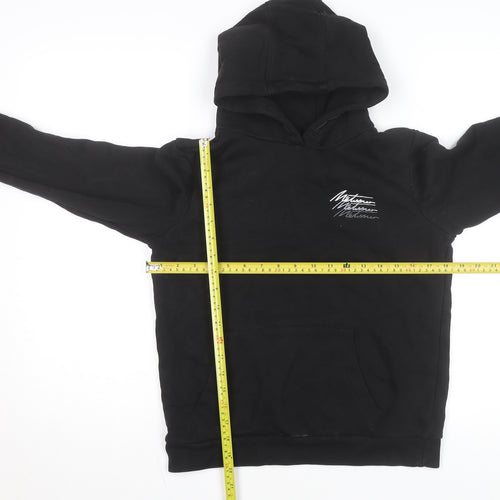 Métissier Paris Men's Black Pullover Hoodie Size L Fleece Logo Sweatshirt
