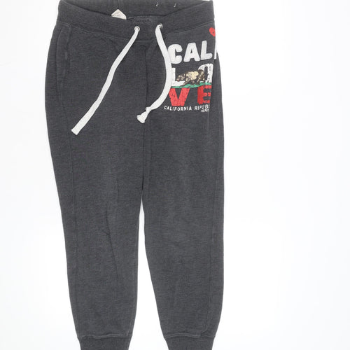 Fishbone Mens Grey Jogger Sweatpants Size M California Print