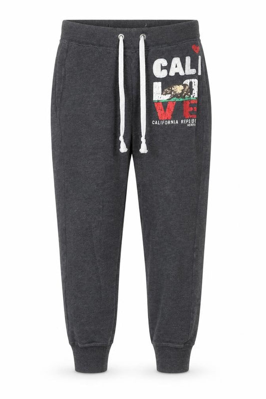 Fishbone Mens Grey Jogger Sweatpants Size M California Print