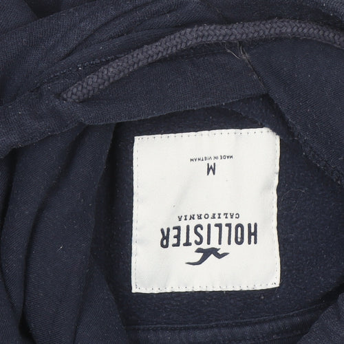 Hollister Men's Blue Pullover Hoodie M Cotton Blend Casual