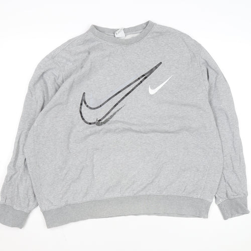 Nike Men's Grey XL Pullover Crew Neck Sweatshirt with Logo