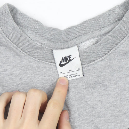 Nike Men's Grey XL Pullover Crew Neck Sweatshirt with Logo