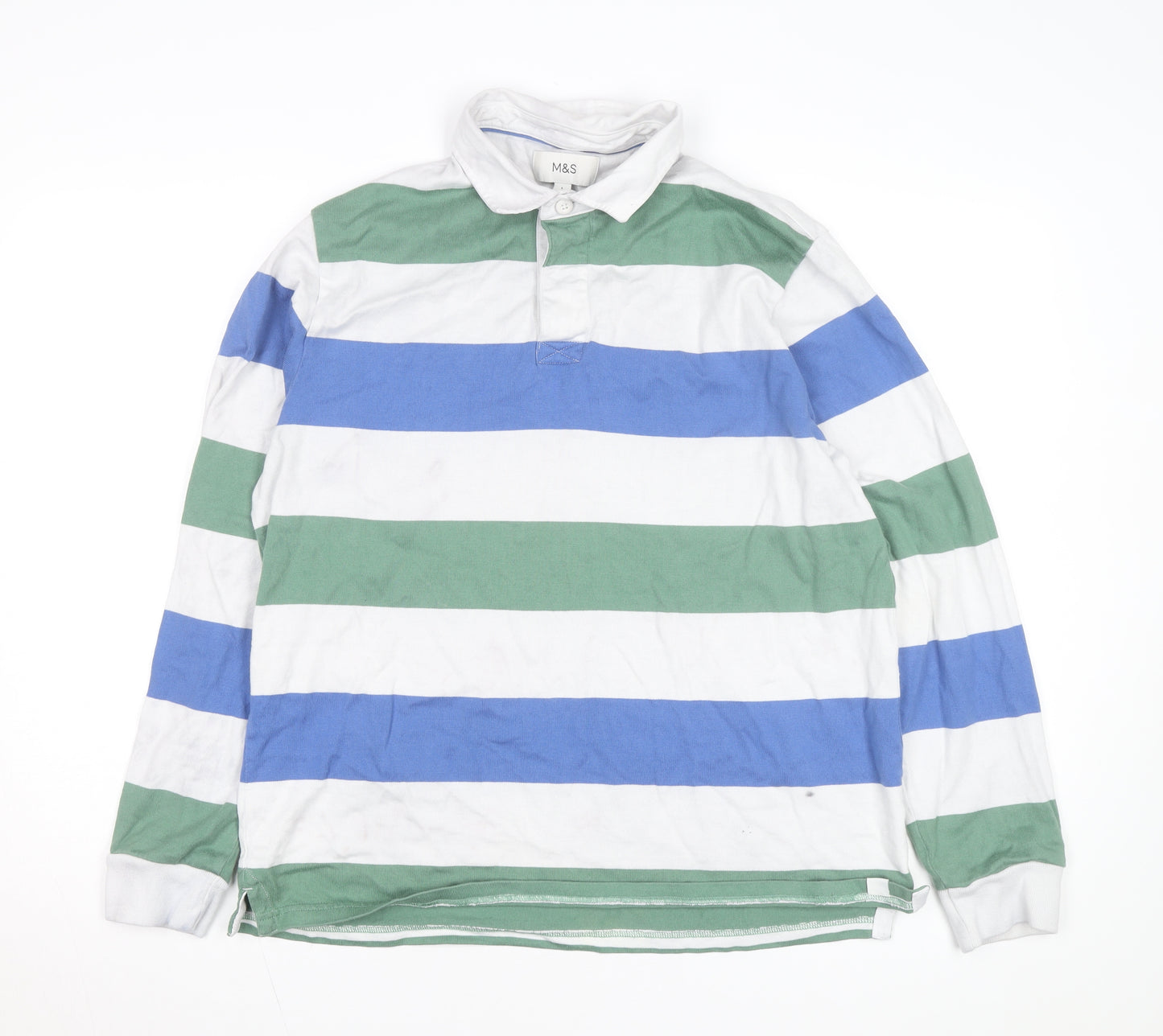 Marks and Spencer Men's Multicoloured XL Striped Rugby Shirt