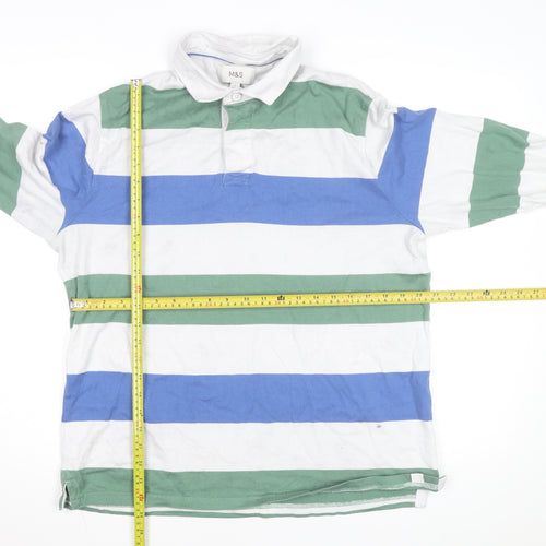 Marks and Spencer Men's Multicoloured XL Striped Rugby Shirt