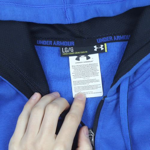 Under Armour Men's Blue Full Zip Hoodie Size L Relaxed Fit