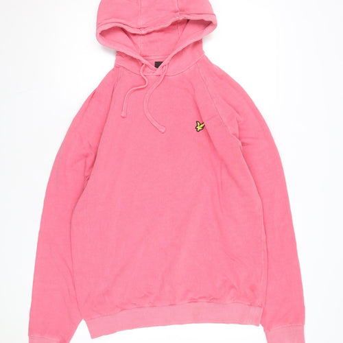 Lyle & Scott Womens Pink Pullover Hoodie Size M 100% Cotton