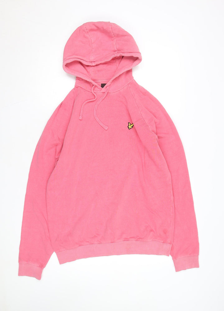 Lyle & Scott Womens Pink Pullover Hoodie Size M 100% Cotton