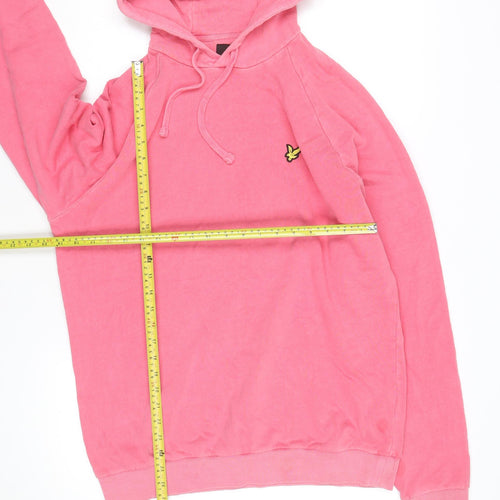 Lyle & Scott Womens Pink Pullover Hoodie Size M 100% Cotton