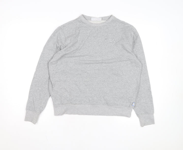 FILA Men's Grey Crew Neck Regular Fit Sweatshirt M