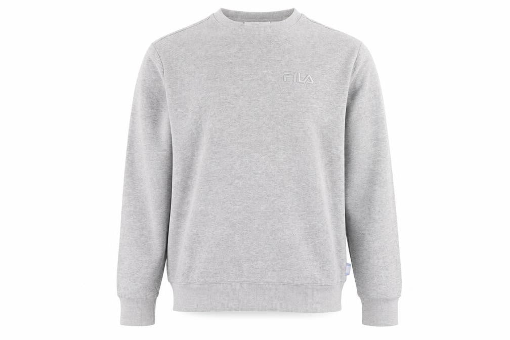 Front view of Fila Men's Grey Crew Neck Regular Fit Sweatshirt M