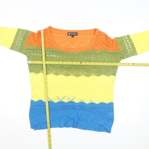 Papillon Women’s Multicoloured Open Knit Pullover Jumper Size S