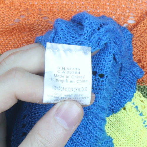 Papillon Women’s Multicoloured Open Knit Pullover Jumper Size S