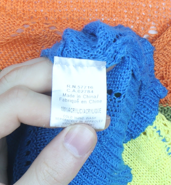 Papillon Women’s Multicoloured Open Knit Pullover Jumper Size S