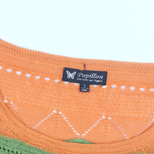 Papillon Women’s Multicoloured Open Knit Pullover Jumper Size S