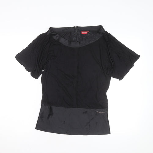 Firetrap Women's Black Short Sleeve Boat Neck Blouse Size S