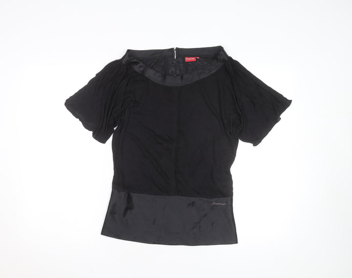 Firetrap Women's Black Short Sleeve Boat Neck Blouse Size S