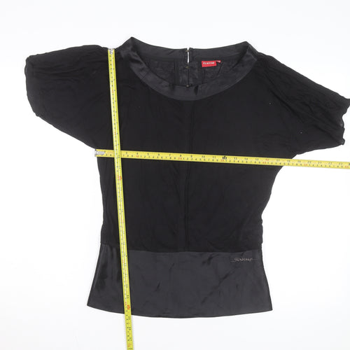 Firetrap Women's Black Short Sleeve Boat Neck Blouse Size S