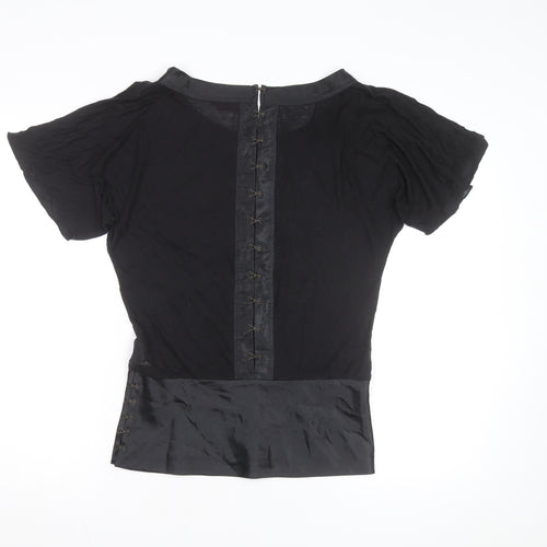 Firetrap Women's Black Short Sleeve Boat Neck Blouse Size S