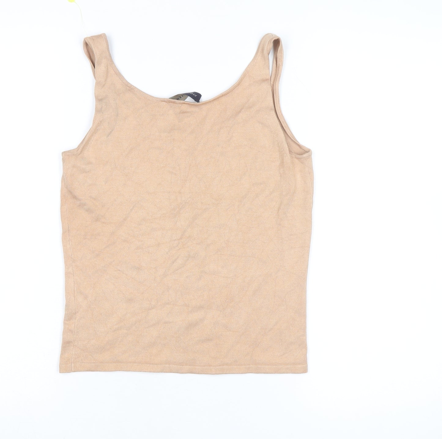 Anne Klein Womens Beige Cotton Blend Tank Top M Knit Sleeveless