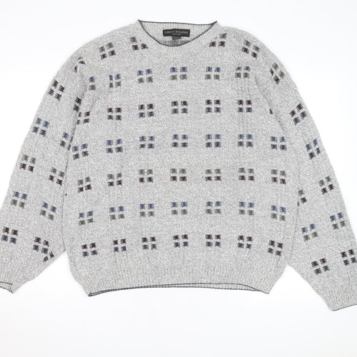 Liberty Sweaters Men's Grey XL Cotton Knit Pullover Jumper