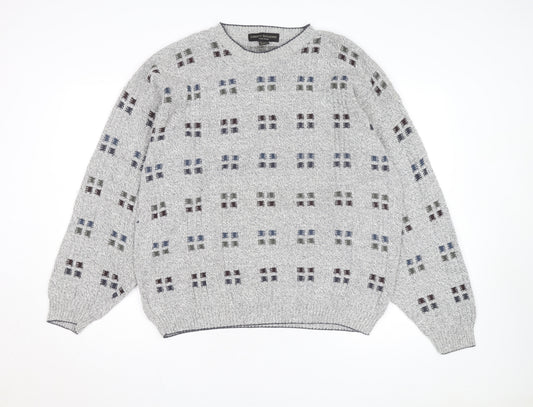 Liberty Sweaters Men's Grey XL Cotton Knit Pullover Jumper